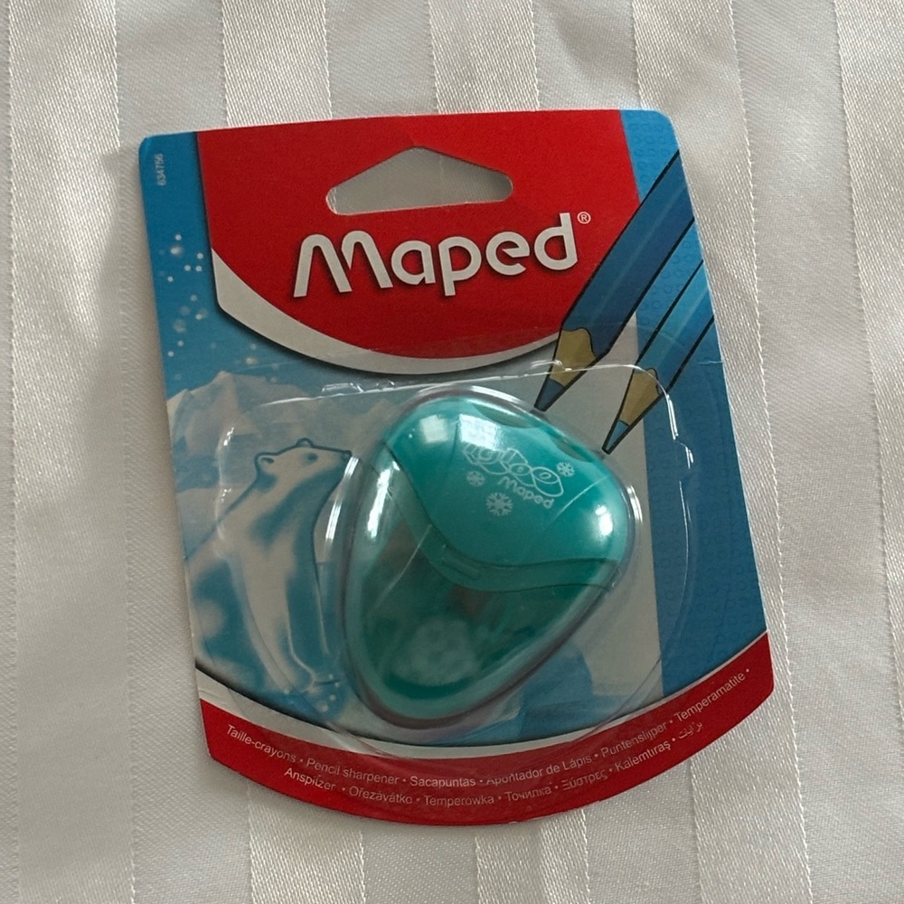 Maped Aqua Blue Pencil and Crayon Sharpener (NWOT)